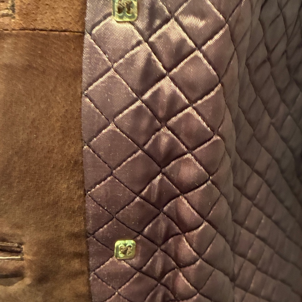 ICONIC true vintage Brown suede and Fur Collar Women's trench - Picture 8 of 9